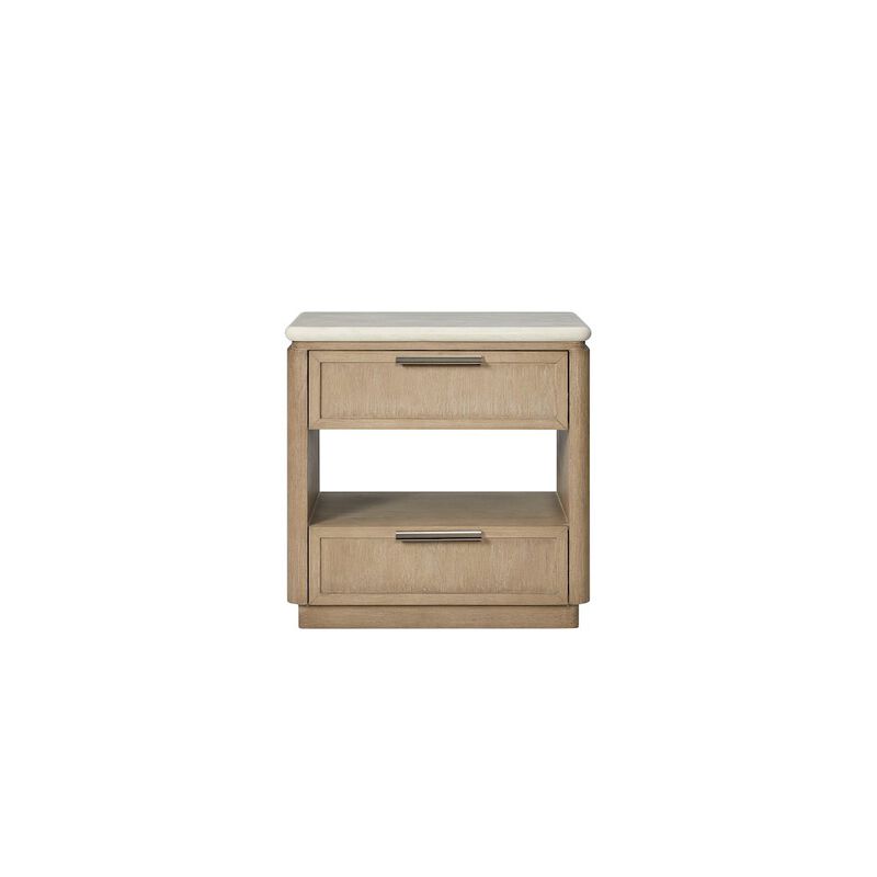 Elements Two Drawer Nightstand with Oak Veneer Drawer Fronts - Toffee image number 2