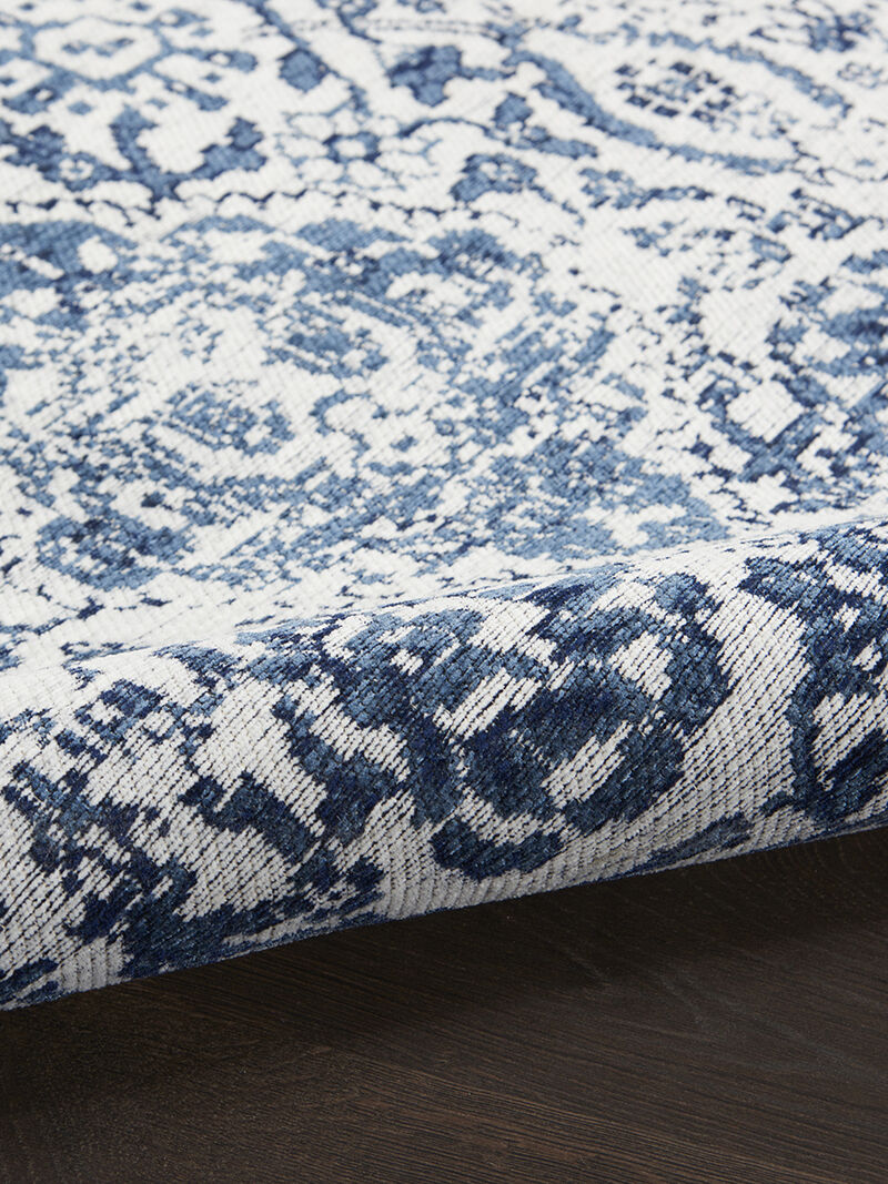 Damask DAS06 Ivory/Navy 6' x Round Rug