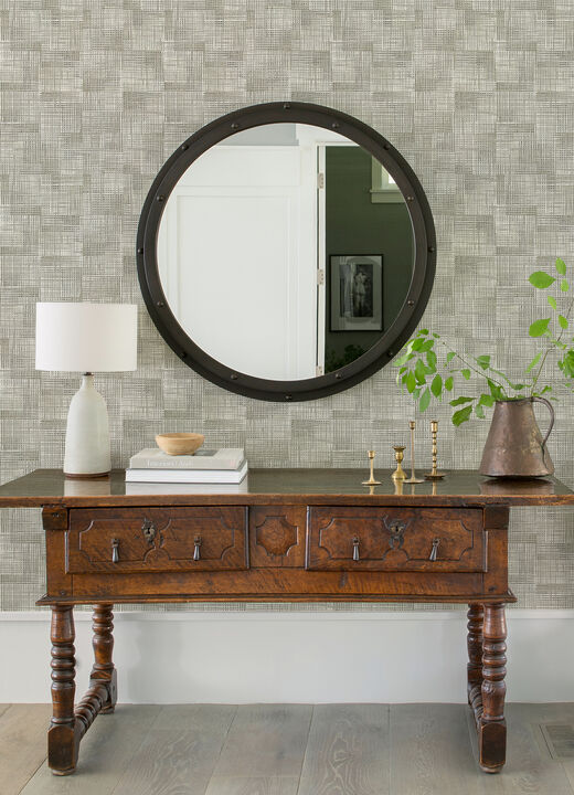 Ting Taupe Lattice Wallpaper