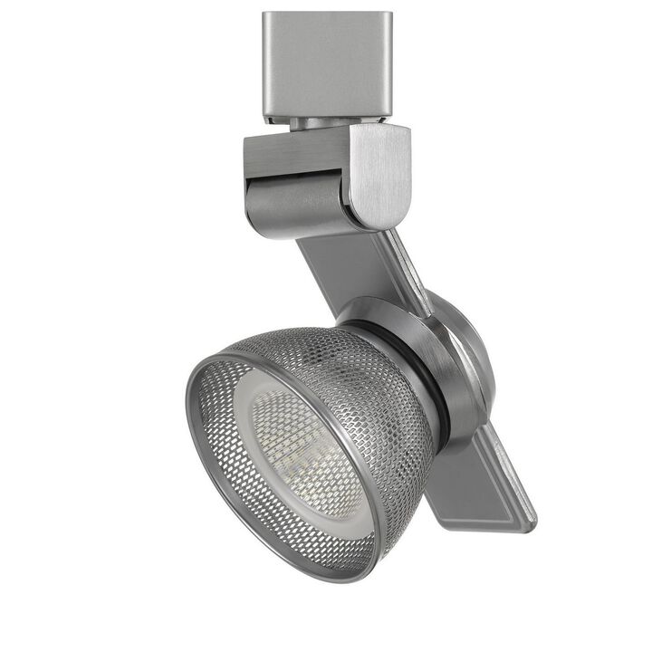 12W Integrated LED Metal Track Fixture with Mesh Head, Silver - Benzara
