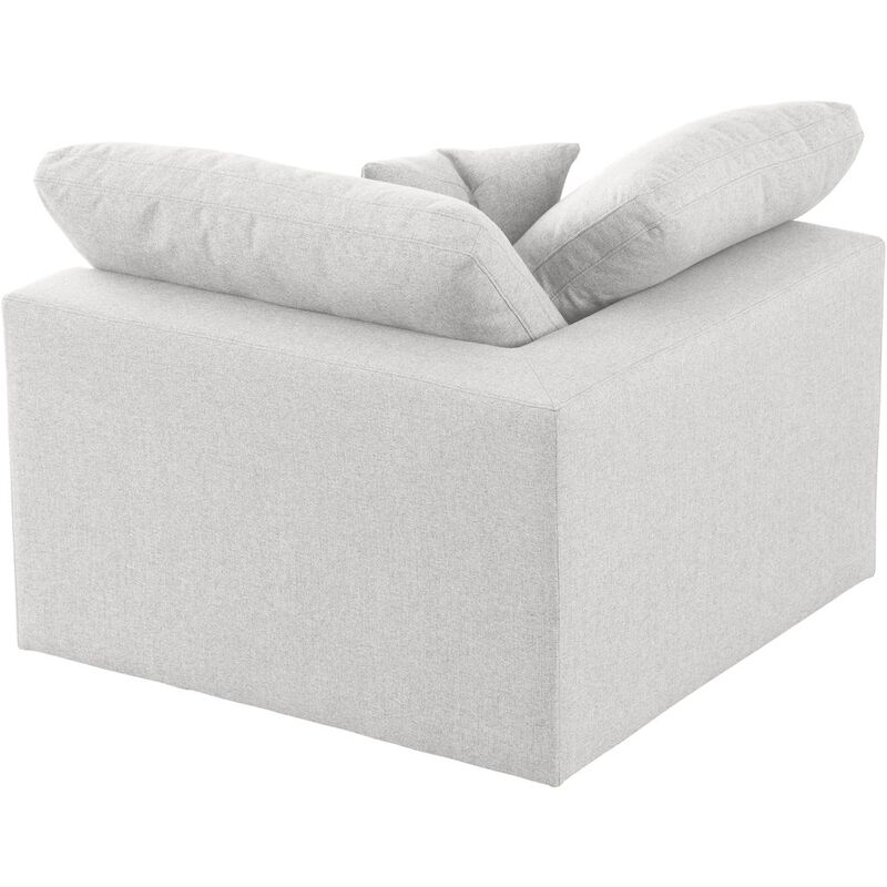 Meridian Furniture Serene Cream Linen Textured Fabric Deluxe Comfort Modular Corner Chair