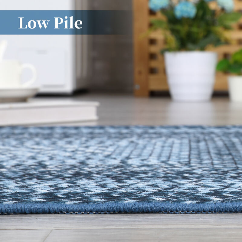 Farmhouse Runner Rugs Braided Print Hallway Rug with Non Slip Rubber Backing Washable Stain image number 5