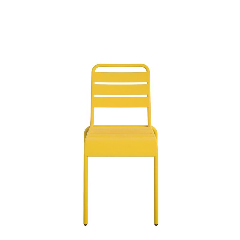 Novogratz Poolside Gossip, June Outdoor/Indoor Stacking Dining Chairs, 2-Pack, Yellow image number 8
