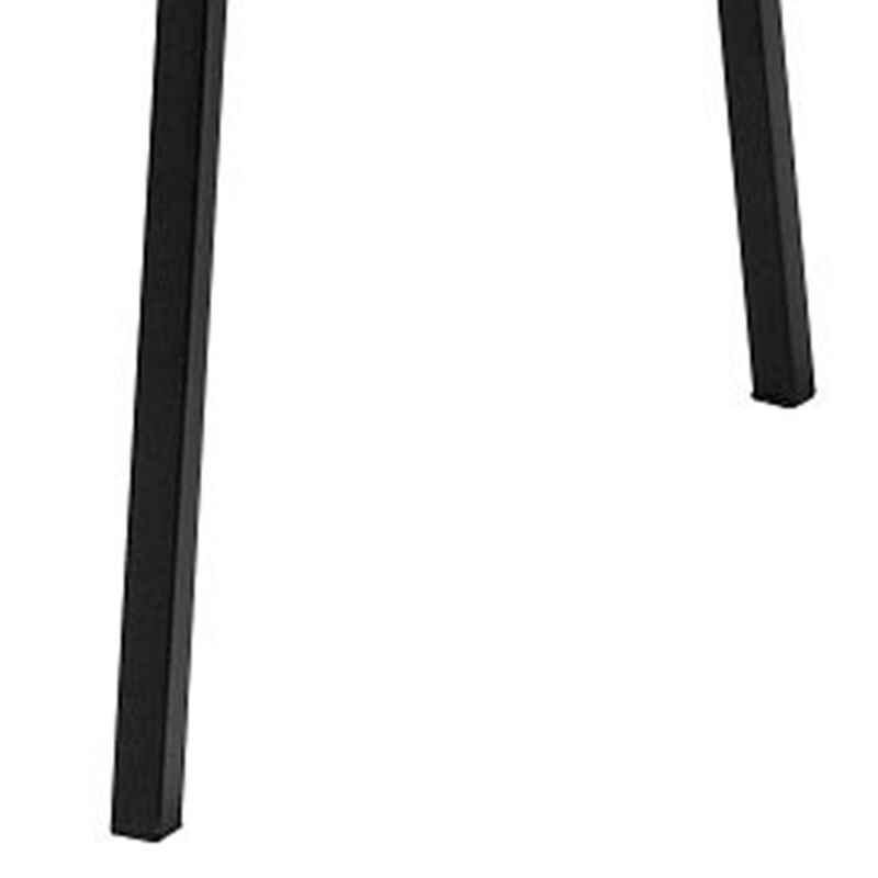 Nori 24 Inch Side Dining Chair Set of 2, Slatted Back, Faux Leather, Black - Benzara