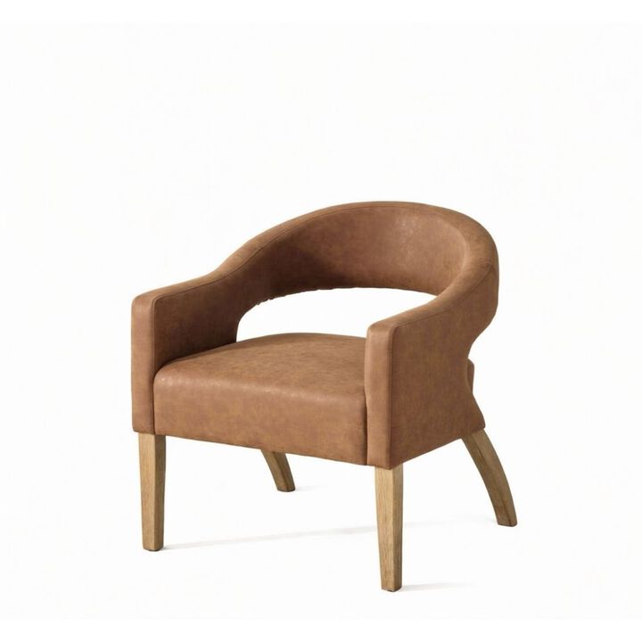 GOODSILO Modern Upholstered Accent Armchair Barrel Dining Chair Hollow-Out Side Club Chair