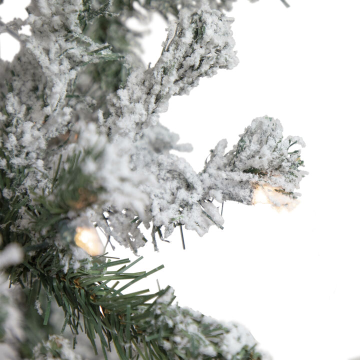 6' Pre-Lit Slim Flocked Pine Artificial Christmas Tree  Clear Lights