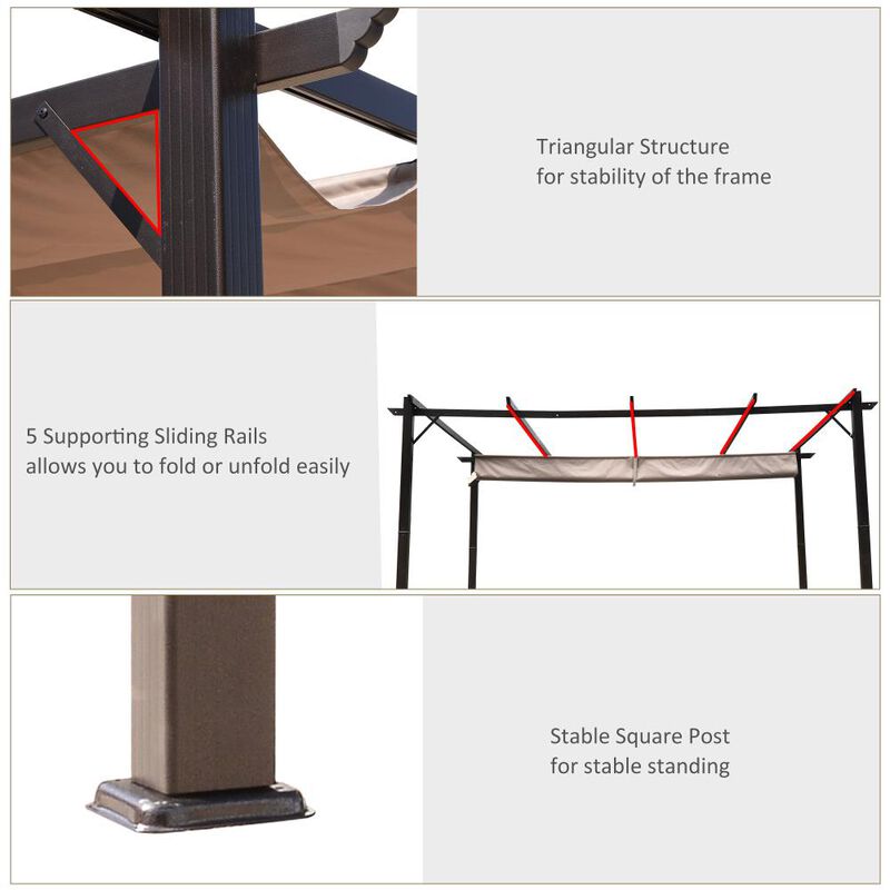 Hivvago 10x10 Patio Gazebo with Curtains & Ventilated Roof image number 5