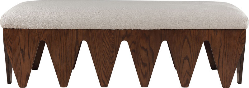 Meridian Furniture Altair Beige Velour Fur Fabric Bench
