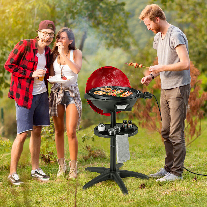 Portable Outdoor Electric BBQ Grill with Removable Stand for Easy Installation