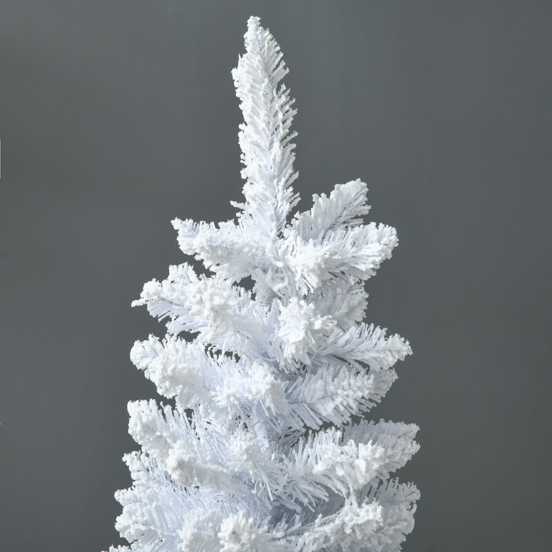 BreeBe 5FT Decorated Snow Flocked Pencil Artificial Christmas Tree image number 7