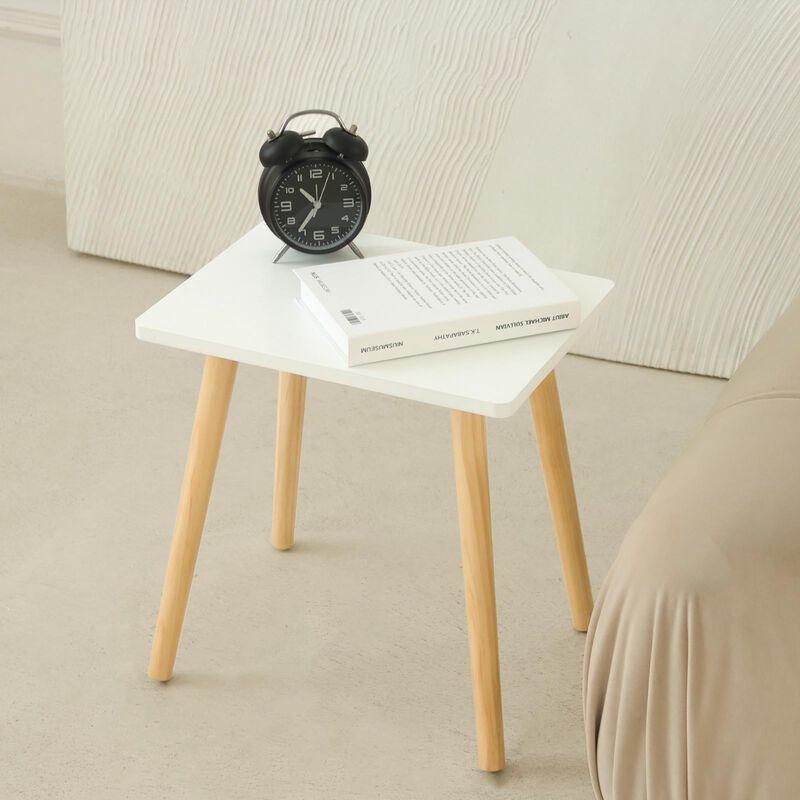 AWASEN Side Table, Small End Accent Table for Living Room Bedroom Office Small Spaces, Modern White Side Table Nightstand with S