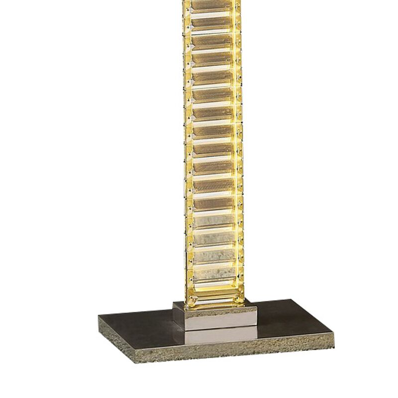 Lizy 62 Inch Floor Lamp with Crystal, LED Metal Frame, Nickel Finish - Benzara image number 3