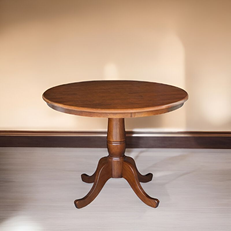 Round Dining Table with Central Pedestal for Small Spaces