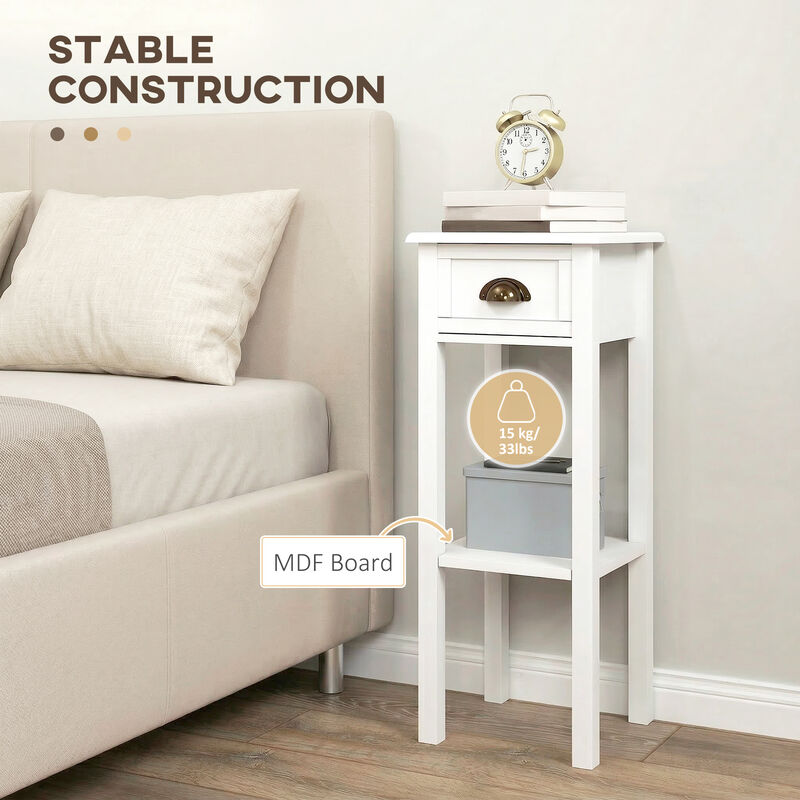 Hivvago 2-Piece Side Table Set with Storage Drawer image number 4