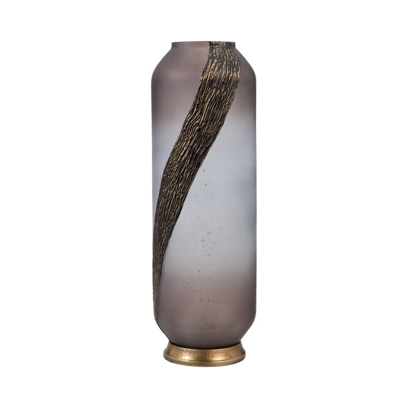 Glass 20" Metallic Detail Vase image number 3