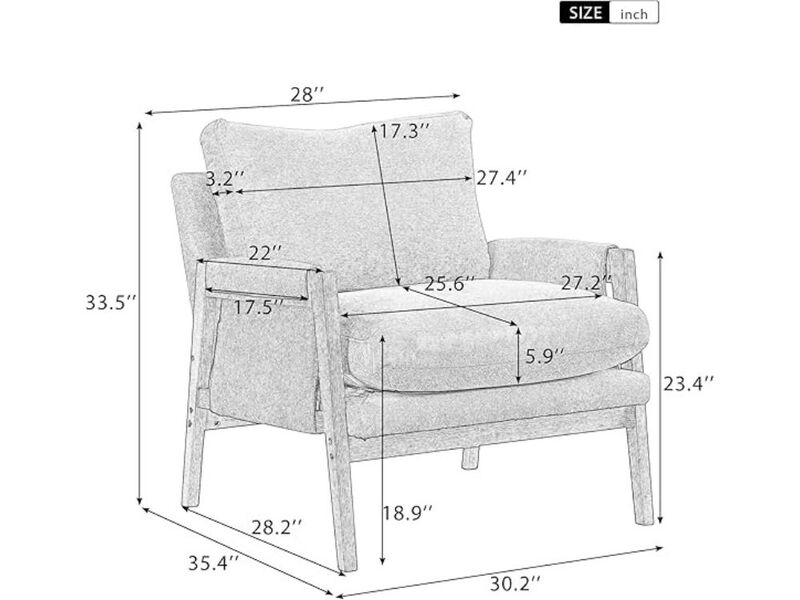 Accent Chair &ndash; Blue Mid‑Century Modern Armchair, Kelly Collection Living Room Seat image number 2