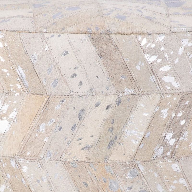 Carolina Chair & Table Handwoven Dionysus Silver Shevron Ottoman