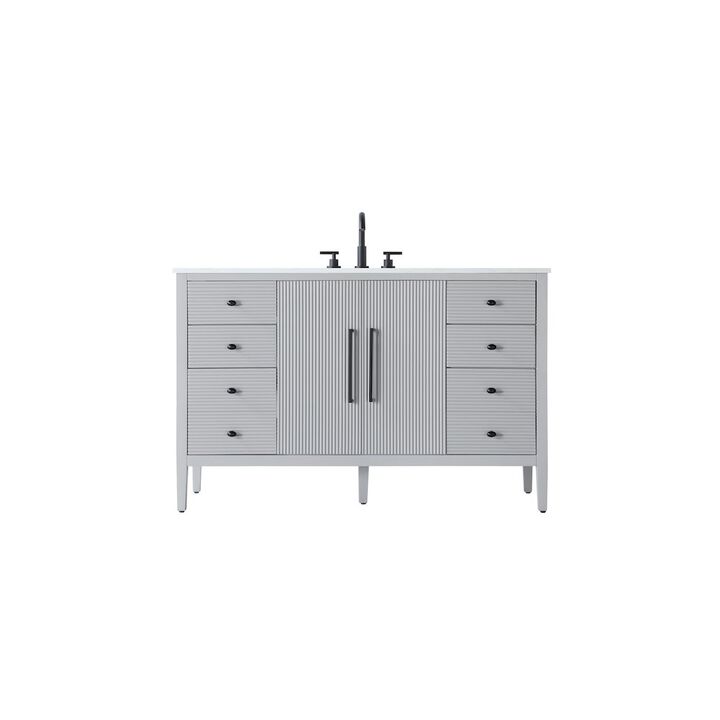 Elegant Kitchen and Bath 54 inch Single Bathroom Vanity in Grey