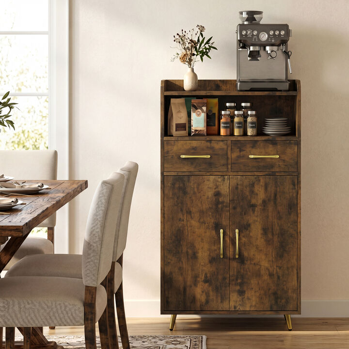 Bathroom Storage Cabinet with 2 Drawers and 2 Doors