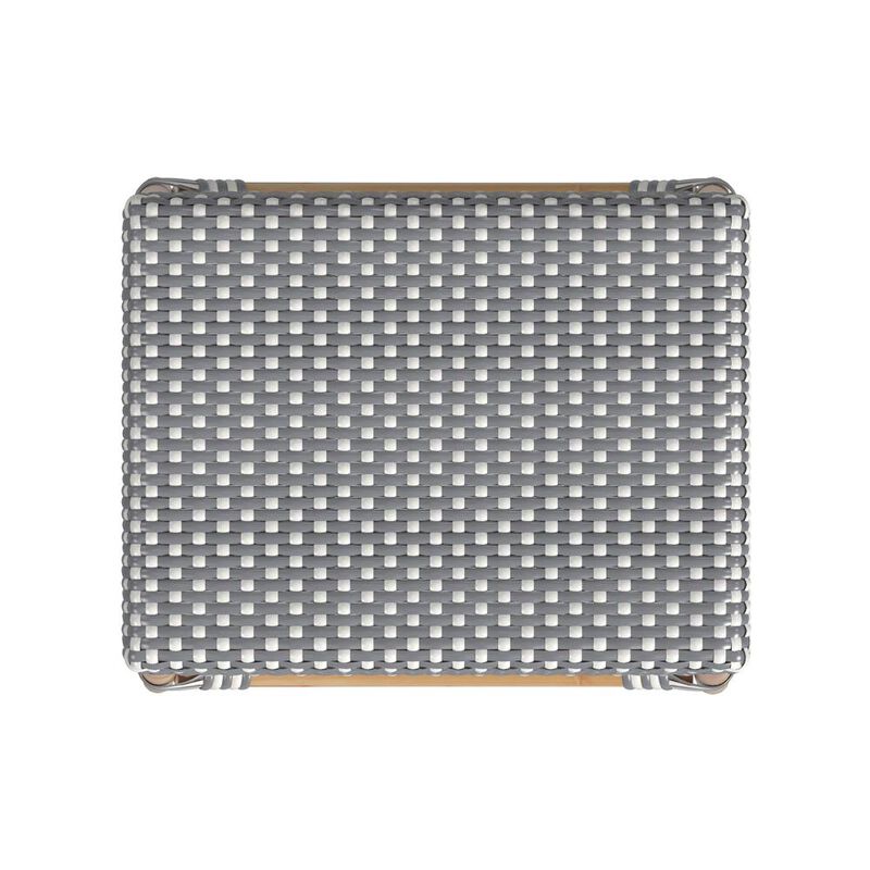 Butler Specialty Robias Rectangular Rattan 24.5 Counter Stool, White and Gray Dot