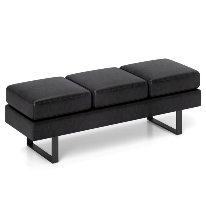 Hivvago Waiting Room Bench Seating Long Bench with Metal Frame Leg