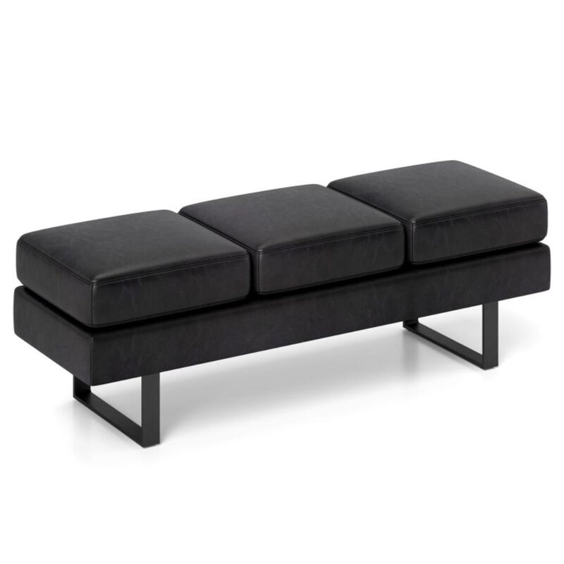 Hivvago Waiting Room Bench Seating Long Bench with Metal Frame Leg