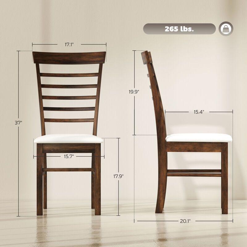Hivvago Upholstered Kitchen Chairs Set of 2 with Wooden Frame image number 2