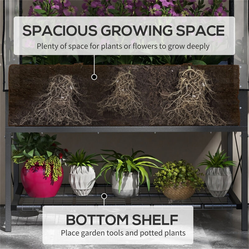 Planter, Flower Shelf & Garden Box Multi-Tier Plant Stand and Raised Planter for Indoor & Outdoor Use