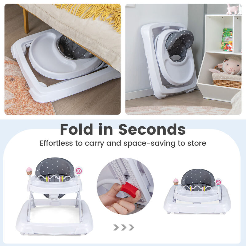 Adjustable Height Baby Activity Walker Foldable with Removable Seat image number 4