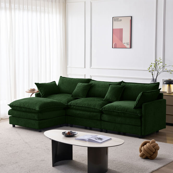 Jegfli Chenille Modular L-Shaped Sectional Sofa