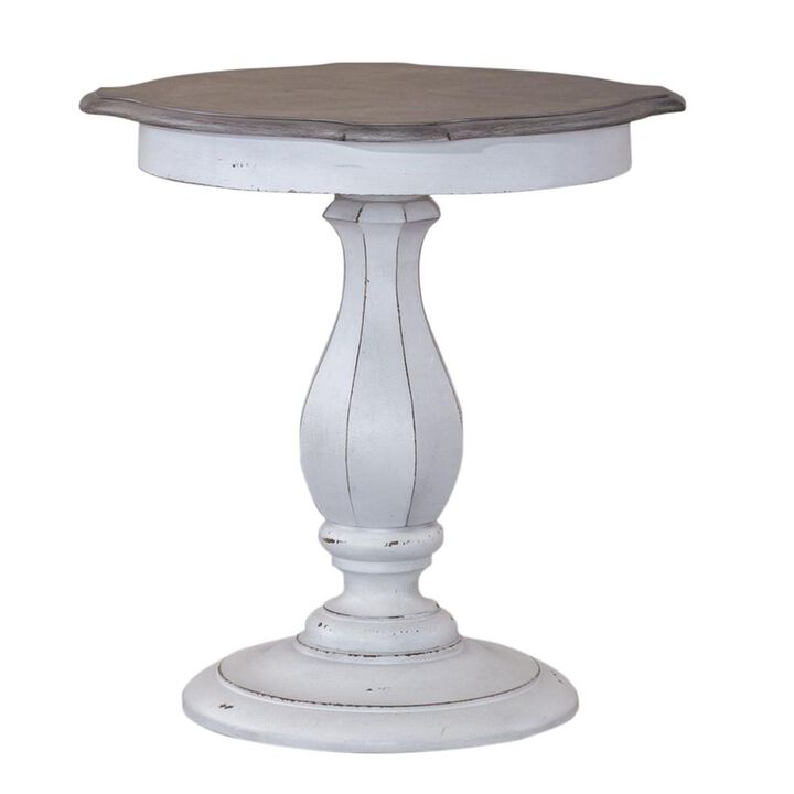 Liberty Furniture Magnolia Manor Round Accent Table in Antique White