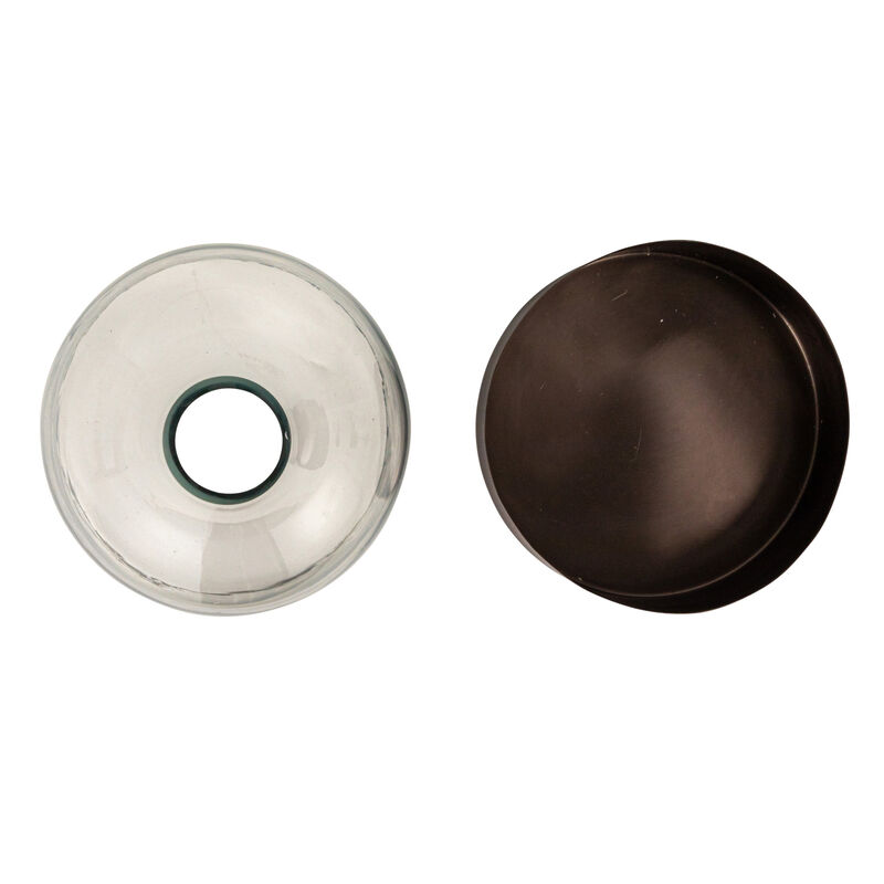 Sophisticated Glass Cloche with Metal Tray, Clear and Black Nickel image number 5