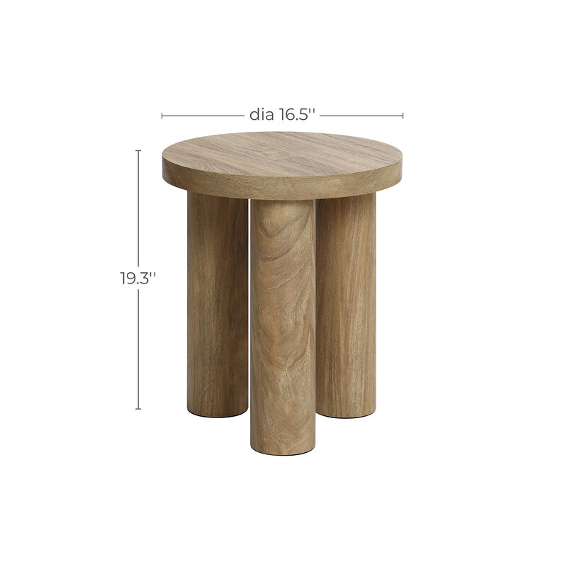 19" Round Wood Side Table with Three Pillar Leg image number 5
