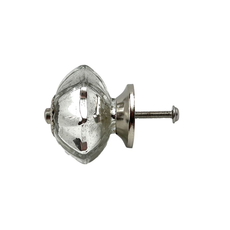 HomeRoots Set of Six Silver Glass Drawer Pull Knobs image number 2