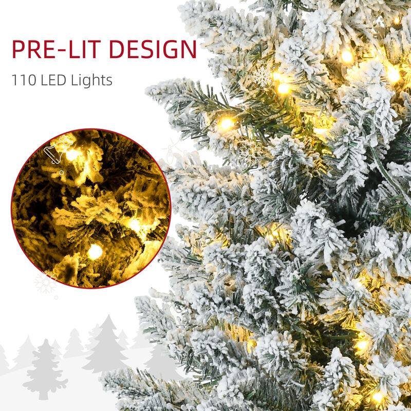 BreeBe 5ft Slim Artificial Christmas Tree with LED Lights image number 4