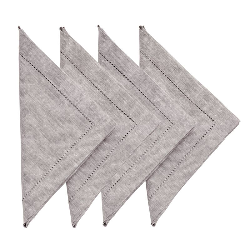 Solino Home Milan 100% Linen Dinner Napkins &ndash; Set of 4, 20 x 20 in, Machine Washable, Holiday and Everyday Dining