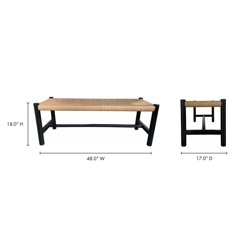 Moe's Home Collection HAWTHORN BENCH SMALL BLACK