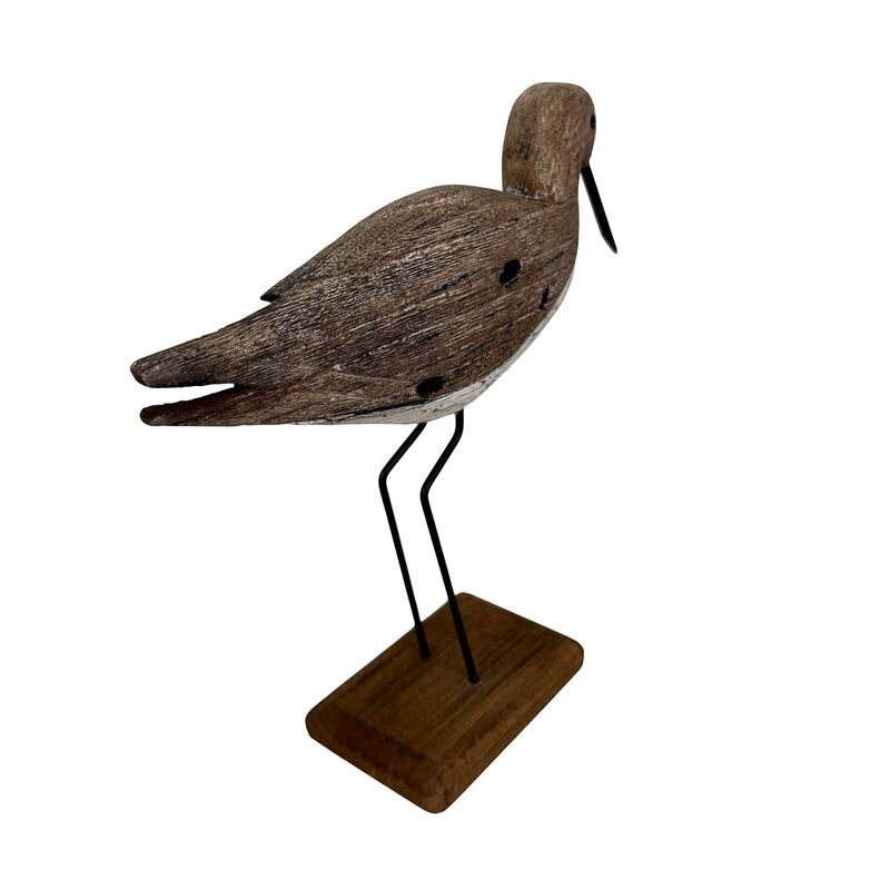 Decorative Sea Bird Figurine Weathered Wood Metal Coastal Statue 1075 In image number 2