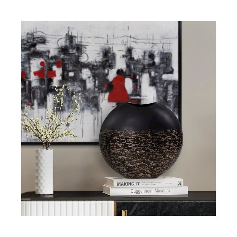 Howard Elliott Golden Thread Large Disc Vase image number 7