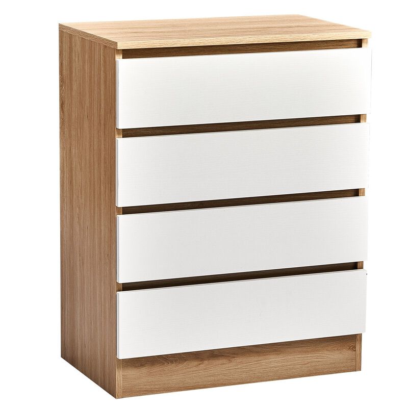 Modern White 4 Drawer Storage Cabinet for Bedroom and Home Storage image number 7