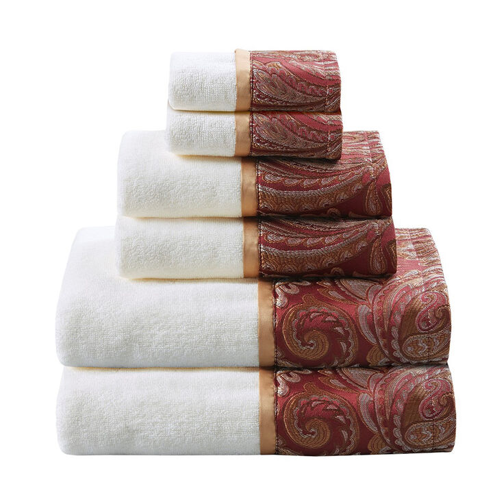 Gracie Mills Thornton 6-Piece Cotton Terry Jacquard Towel Set 550 GSM