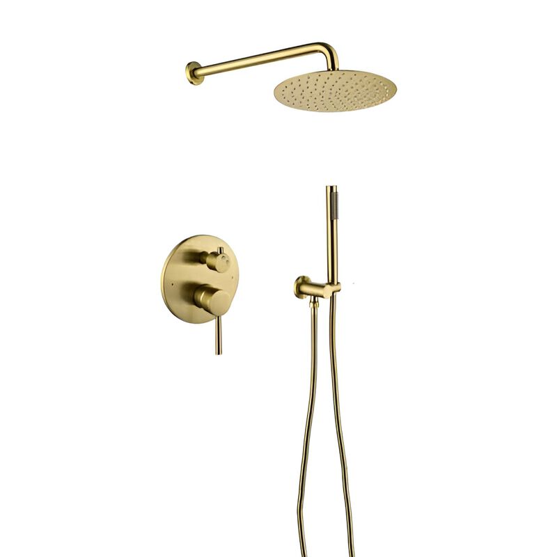 Wall-Mounted Shower System & Faucet Set Luxury Rainfall Shower Head with Handheld for Bathroom
