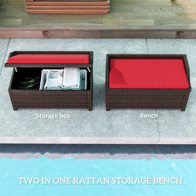 Rattan Storage Box For Patio Storage Purpose image number 5