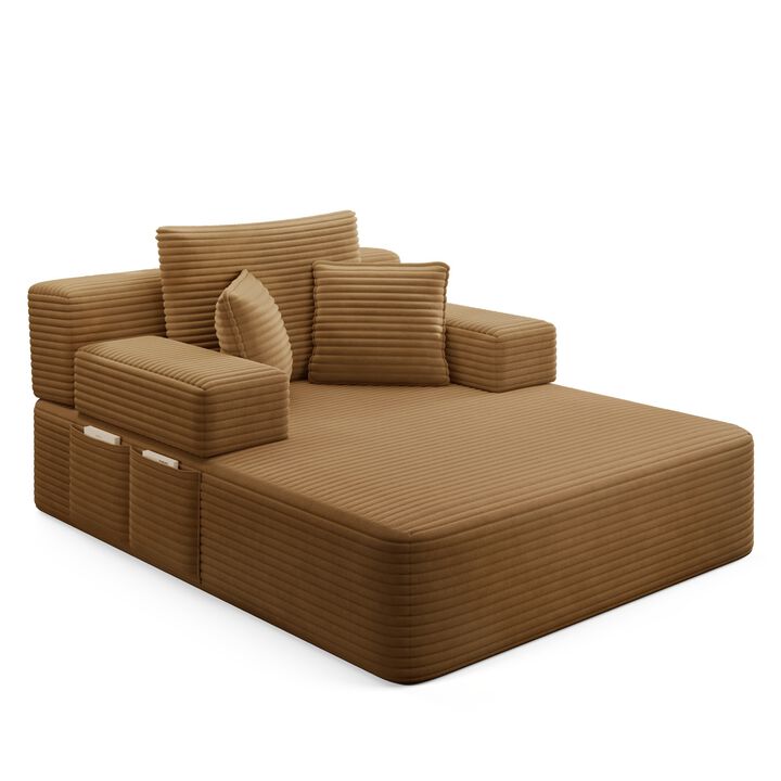 Pliho Luxury Corduroy Convertible Sofa Bed