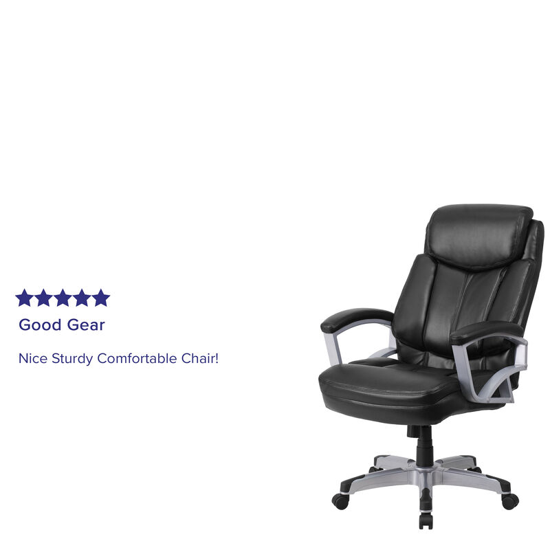 HERCULES Series Big & Tall 500 lb. Rated Black Fabric Executive Swivel Ergonomic Office Chair with Arms image number 4