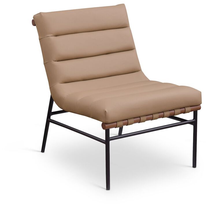 Meridian Furniture Burke Tan Vegan Leather Accent Chair