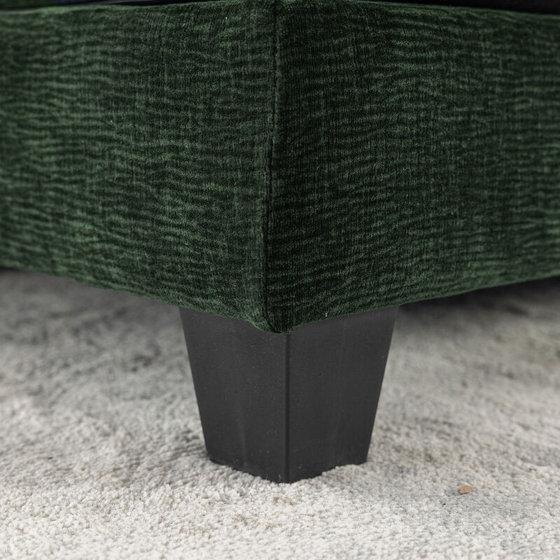 Merax Sectional Sofa Chenille Upholstered Sofa with Two Removable Ottoman