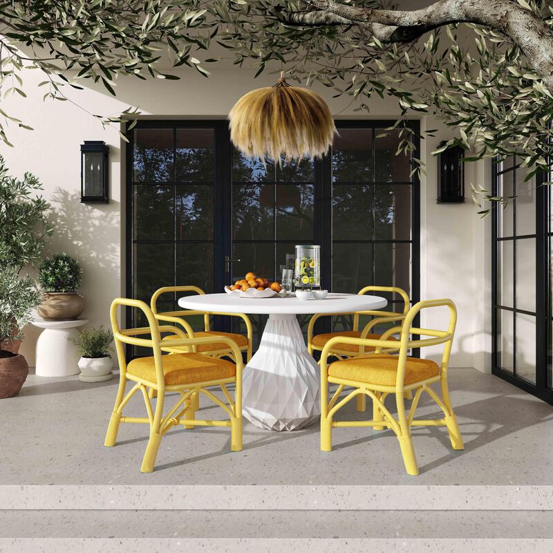 Ginny Yellow Rattan Dining Chair image number 6