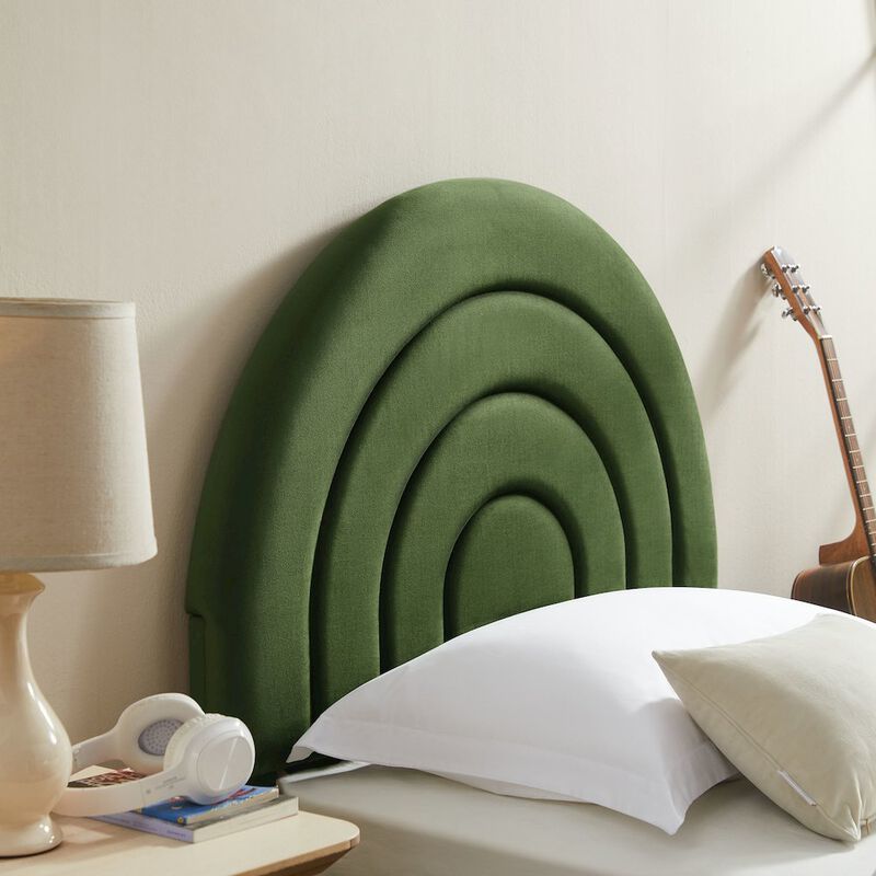 Solana Arched Performance Velvet Twin Platform Bed image number 8