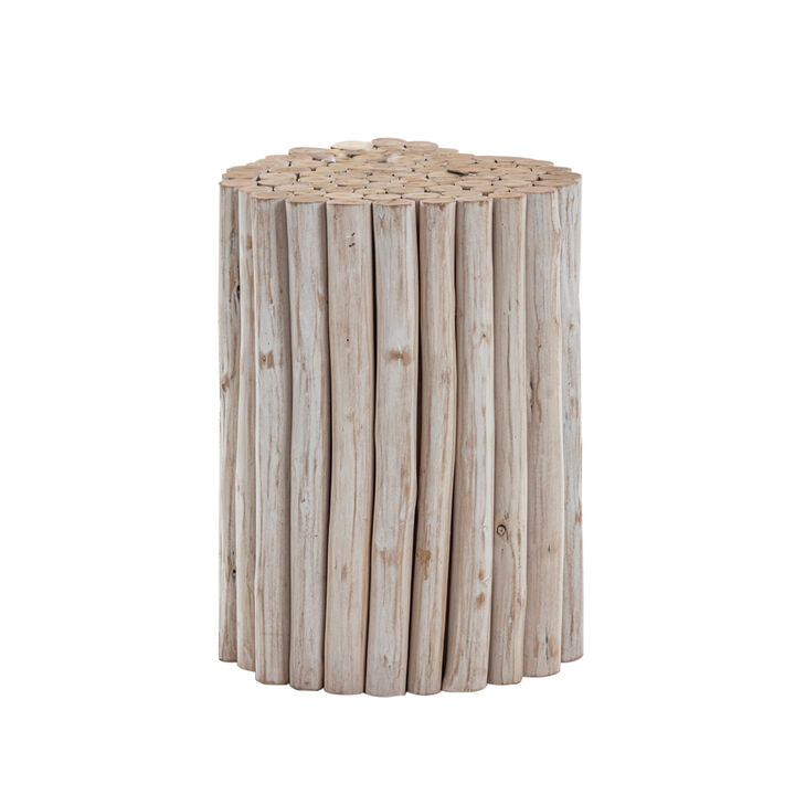 Raveliqua White Wood-Stick End Table